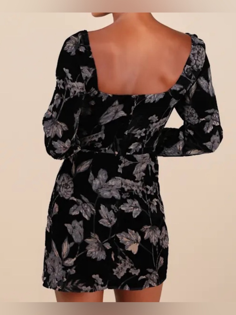NWT Lulus Simply Decadent Black Floral Velvet Burnout Bustier Mini Dress Size XL - Picture 2 of 13